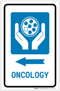 Oncology Left Arrow with Icon Portrait - Label