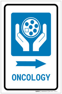 Oncology Right Arrow with Icon Portrait - Label