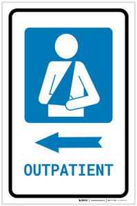 Outpatient Left Arrow with Icon Portrait - Label