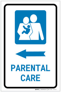 Parental Care Left Arrow with Icon Portrait - Label