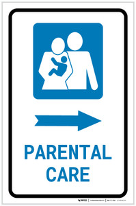 Parental Care Right Arrow with Icon Portrait - Label