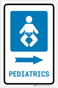 Pediatrics Right Arrow with Icon Portrait - Label
