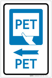 PET Left Arrow with Icon Portrait - Label