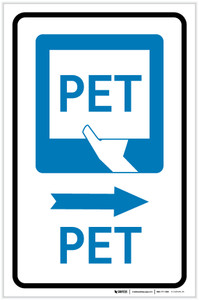 PET Right Arrow with Icon Portrait - Label