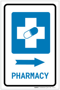 Pharmacy Right Arrow with Icon Portrait - Label