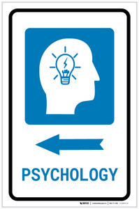 Psychology Left Arrow with Icon Portrait - Label