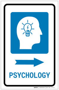 Psychology Right Arrow with Icon Portrait - Label