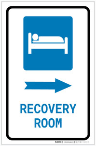 Recovery Room Right Arrow with Icon Portrait - Label