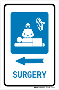 Surgery Left Arrow with Icon Portrait - Label