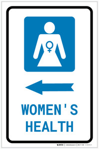 Women's Health Left Arrow with Icon Portrait - Label