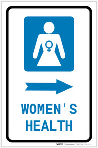 Women's Health Right Arrow with Icon Portrait - Label