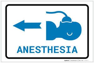 Anesthesia Left Arrow with Icon Landscape v2 - Label