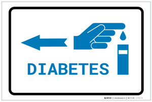 Diabetes Left Arrow with Icon Landscape v2 - Label