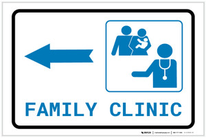 Family Health Clinic Left Arrow with Icon Landscape v2 - Label