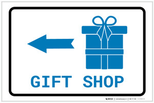 Gift Shop Left Arrow with Icon Landscape v2 - Label