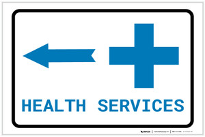 Health Services Left Arrow with Icon Landscape v2 - Label