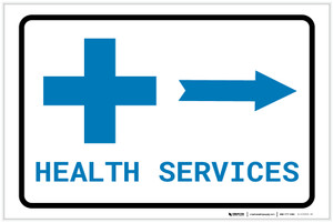 Health Services Right Arrow with Icon Landscape v2 - Label