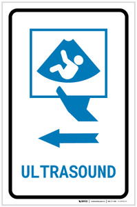 Ultrasound Left Arrow with Icon Portrait v2 - Label