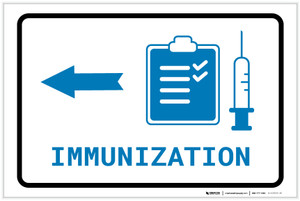 Immunization Left Arrow with Icon Landscape v2 - Label