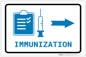 Immunization Right Arrow with Icon Landscape v2 - Label