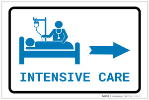 Intensive Care Right Arrow with Icon Landscape v2 - Label
