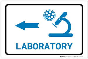 Laboratory Left Arrow with Icon Landscape v2 - Label
