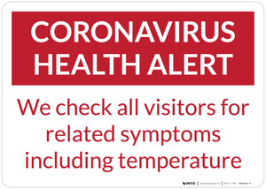 Coronavirus Health Alert Landscape - Wall Sign