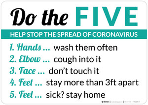 Do The Five Help Stop The Spread Of COVID-19 with Icon Portrait - Wall Sign