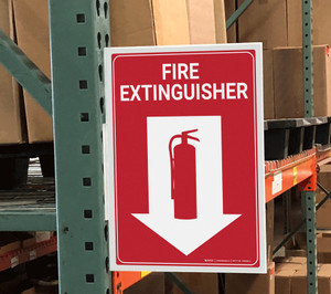 Fire Extinguisher (Arrow Down) - Rack Mounted Sign Fire Extinguisher (Arrow Down) - Rack Mounted Sign