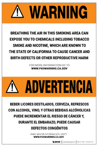 Prop 65 Smoking Bilingual (Spanish) – Label