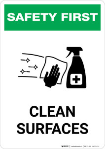 Safety First: Clean Surfaces with Icon Portrait - Wall Sign