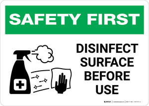 Safety First: Disinfect Surface Before Use with Icon Landscape - Wall Sign