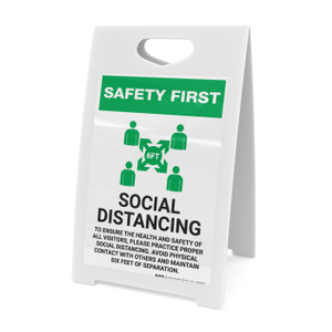 Safety First: Social Distancing to Ensure Health with Icon Portrait - A-Frame Sign