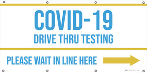 COVID-19 Drive Thru Testing Right Arrow - Banner