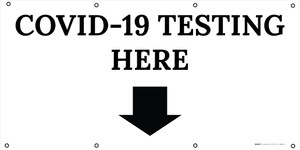 COVID-19 Testing Here Down Arrow - Banner COVID-19 Testing Here Down Arrow - Banner
