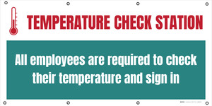 Temperature Check Station All Employees Required - Banner