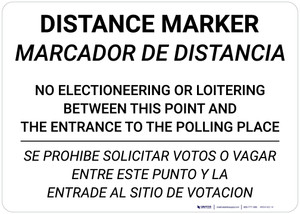 Poll Distance Marker Bilingual Spanish Landscape - Wall Sign