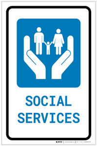 Social Services with Icon Portrait v2 - Label