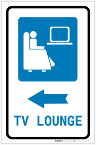 TV Lounge Left Arrow with Icon Portrait v2 - Label