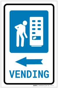 Vending Machine Left Arrow with Icon Portrait v2 - Label