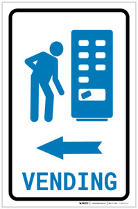 Vending Machine Left Arrow with Icon Portrait - Label