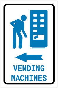 Vending Machines Left Arrow with Icon Portrait - Label