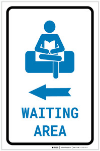 Waiting Area Left Arrow with Icon Portrait - Label