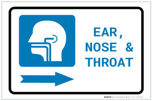 Ears, Nose, and Throat (ENT) Right Arrow with Icon Landscape - Label