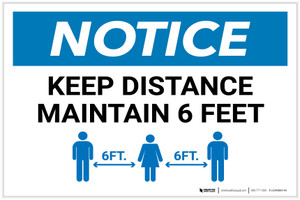 Notice: Keep a Safe Distance with Icon Landscape - Label