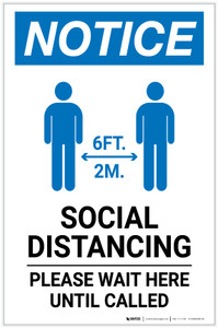 Notice: Please Wait Here Until Called with Icon Portrait - Label