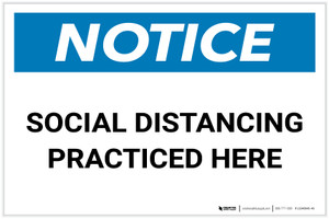 Notice: Social Distancing Limited Customers Authorized with Icon Landscape - Label