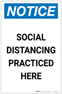 Notice: Social Distancing Limited Customers Authorized with Icon Portrait - Label