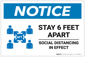 Notice: Stay 6 Feet Apart with Icon Landscape - Label