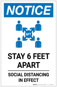 Notice: Stay 6 Feet Apart with Icon Portrait - Label